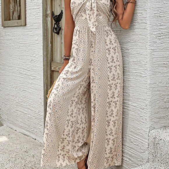 Apricot Boho Women's Printed Strapless Jumpsuit - Picture 5 of 6